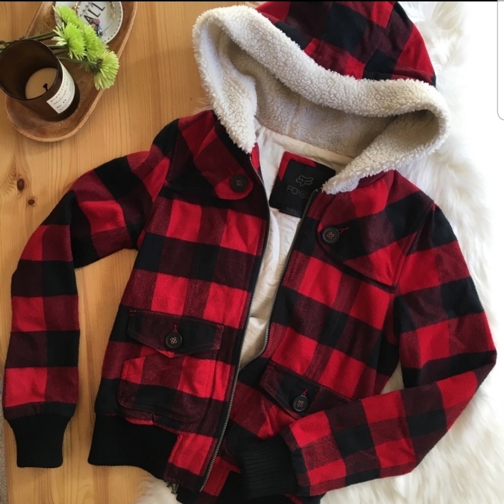 Red Plaid lumberjack coat jacket by Fox